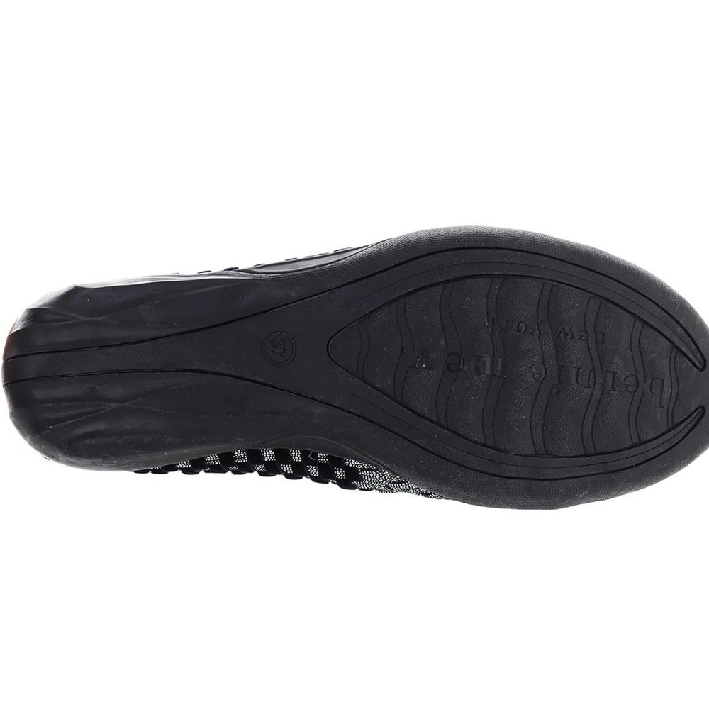 Bernie Mev Catwalk‎ Glam Mix Black Silver Ballet Flat Womens 38 Size 7-7.5 New - Picture 6 of 7